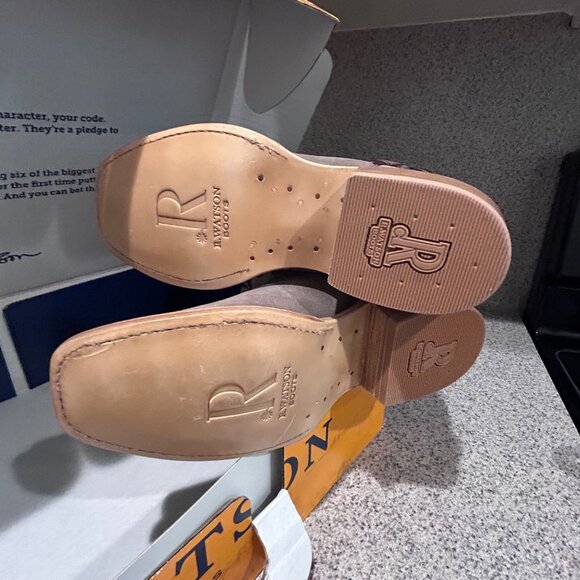 R. Watson Womens Western Cowboy Boots Sz 6 B Leather Embroidered Dark Cherry - Picture 6 of 11